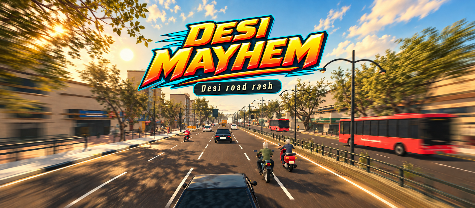 I made a Road Rash-inspired browser game set on Indian roads